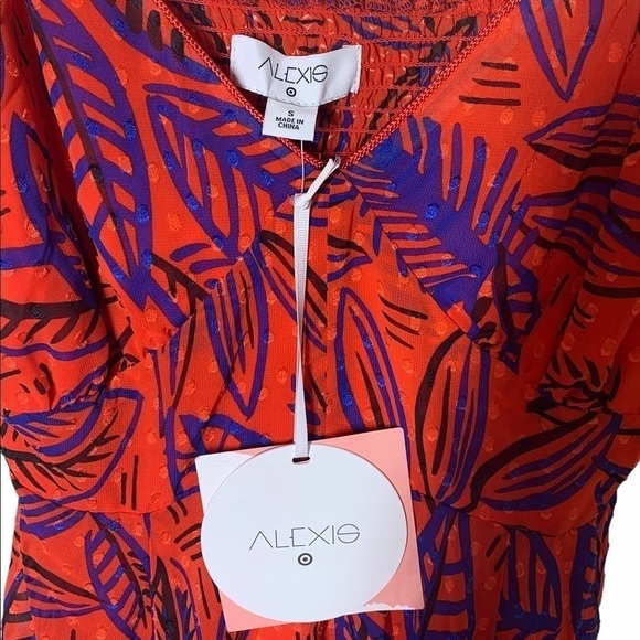 Alexis X Target Tropical Leaf Tie Strap Dress S - Picture 6 of 8
